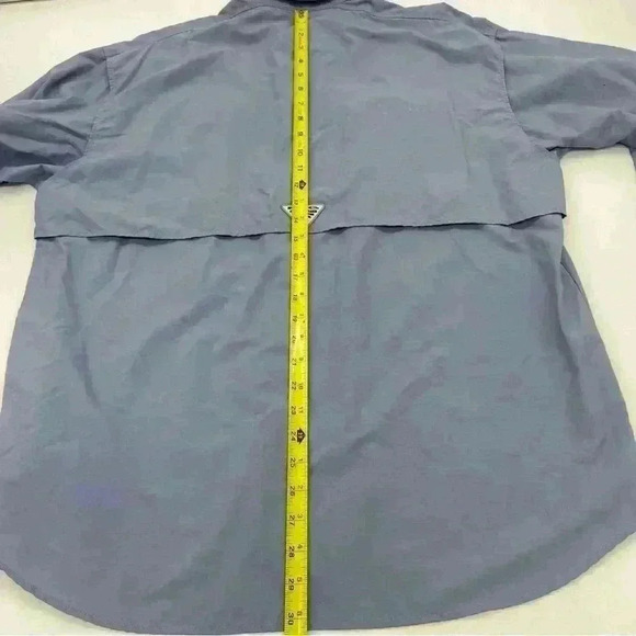 Columbia PFG Men’s Fishing Button Down Shirt With Omni-Shade Blue Size Medium - Picture 9 of 10